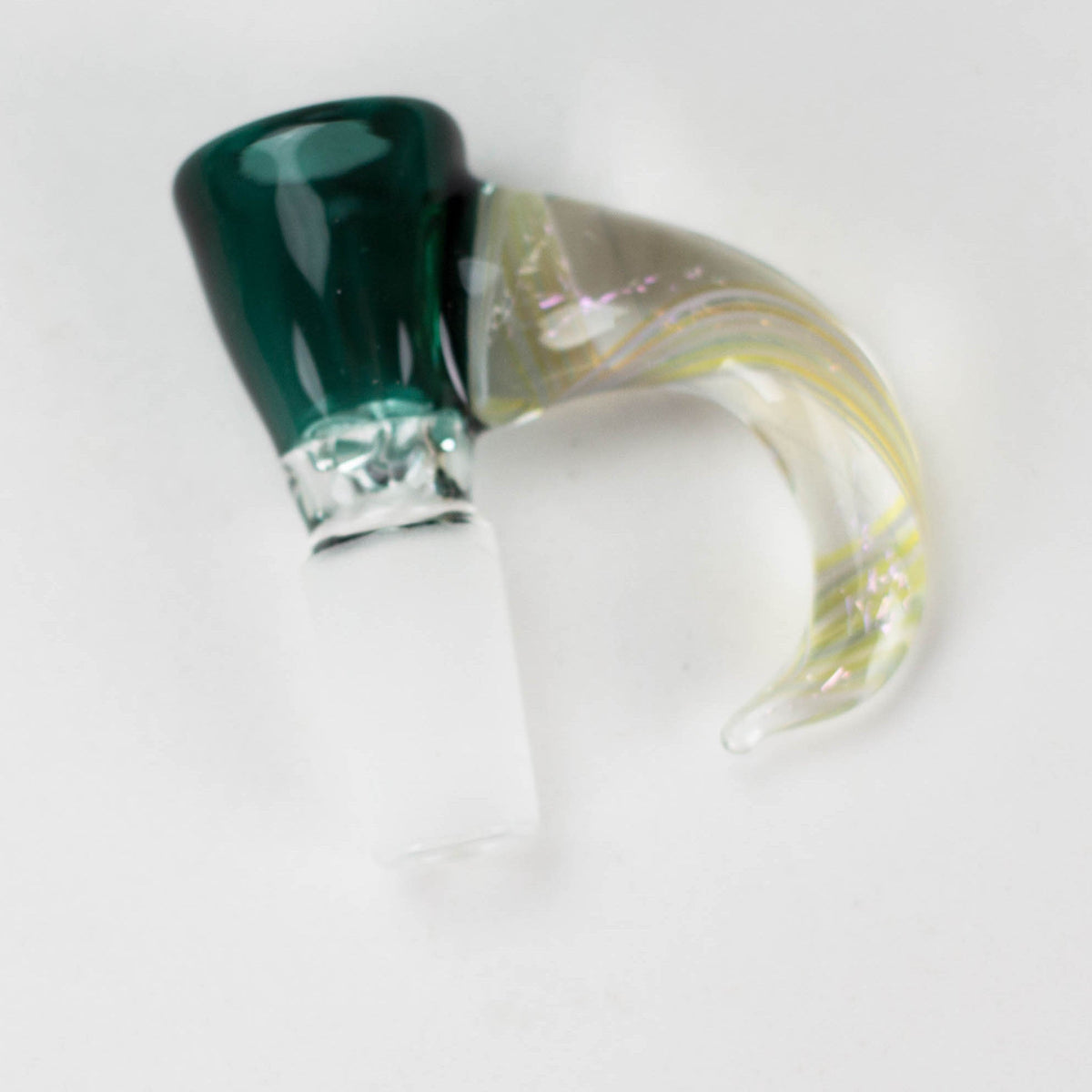 Green 14mm Horned Bowl Piece from Shine Glassworks