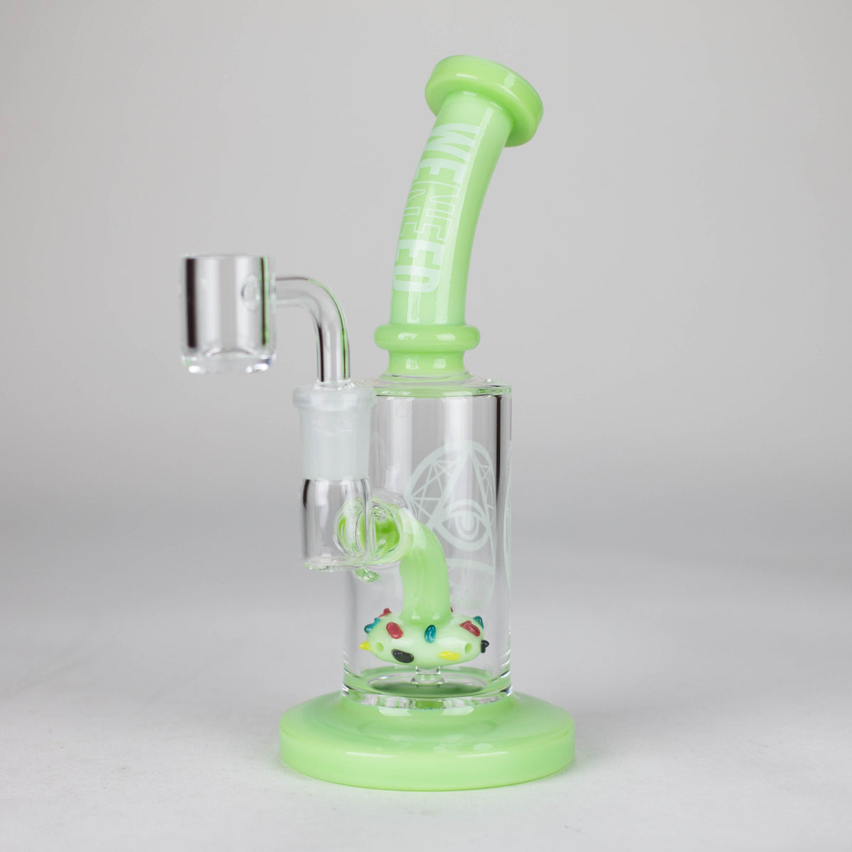 Green Dab Rig With Donut Perc by WENEED Glass