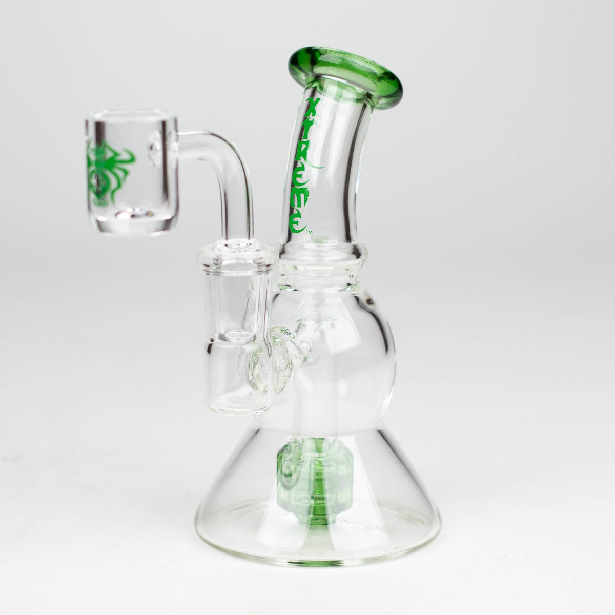 5 Inch Green Dab Rig With Showerhead Diffuser from XTREME Glass