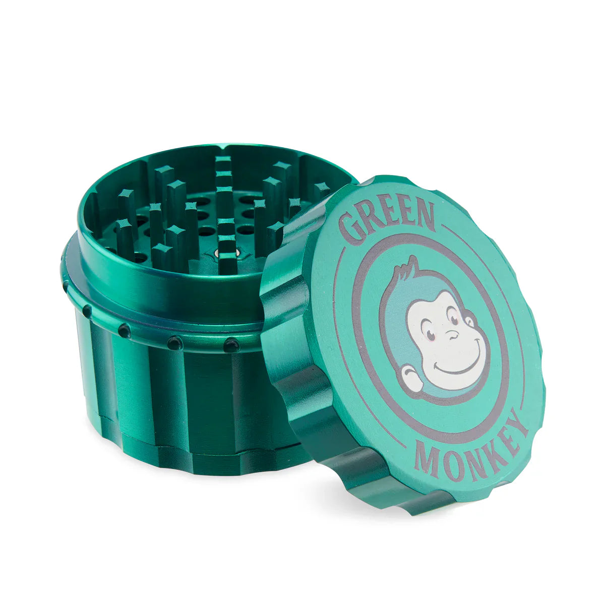 63MM Green Gunmetal Herb Grinder from Green Monkey