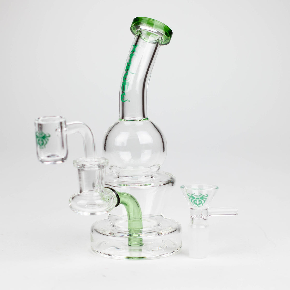 Green Mini Dab Rig Hybrid by XTREME Glass