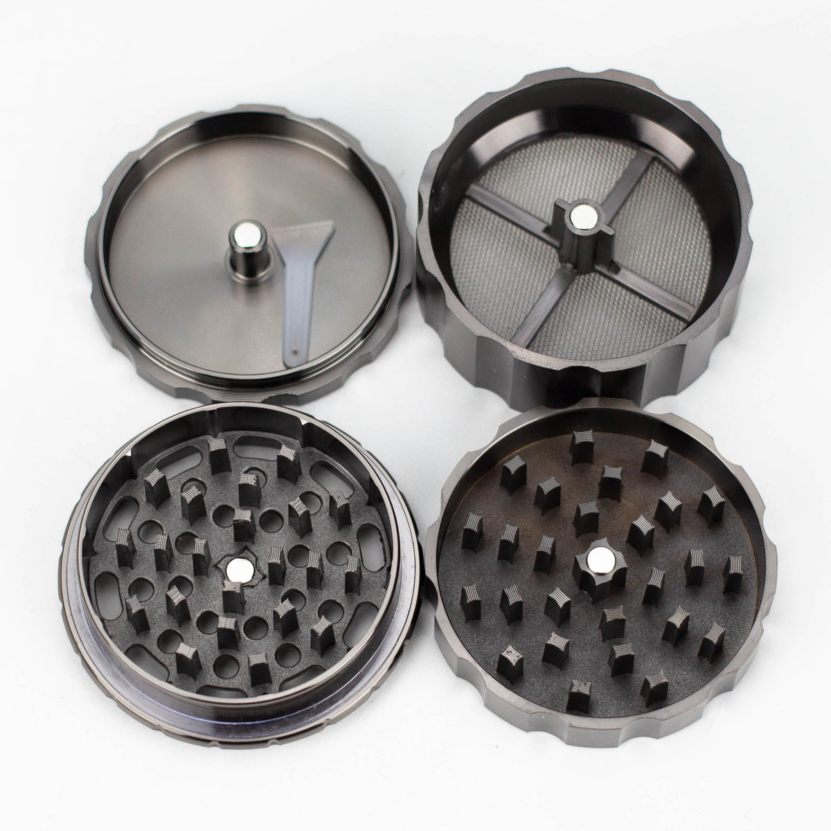 4-Piece Gunmetal Weed Grinder From Green Monkey