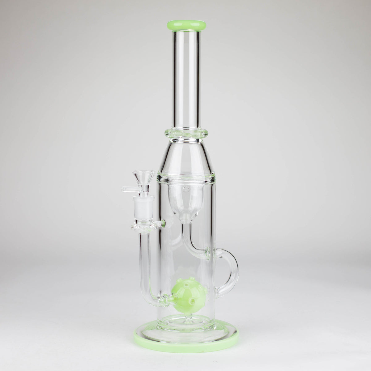 Green Recycler Bong With Showerhead Perc And Sphere Diffuser