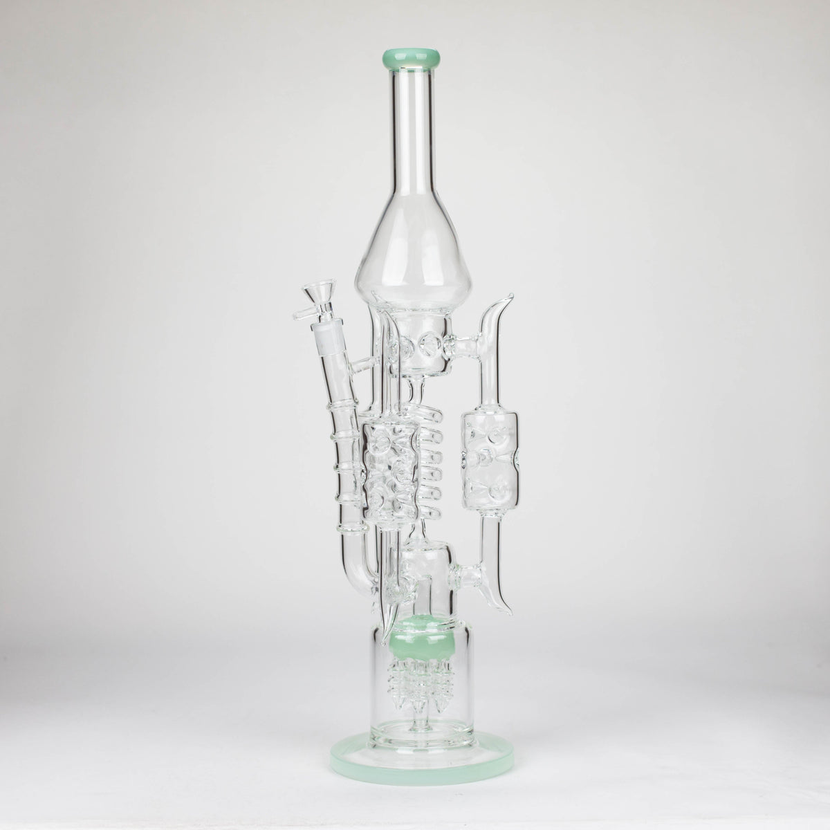 Big Recycler Bong With Coiled Diffuser in Light Green