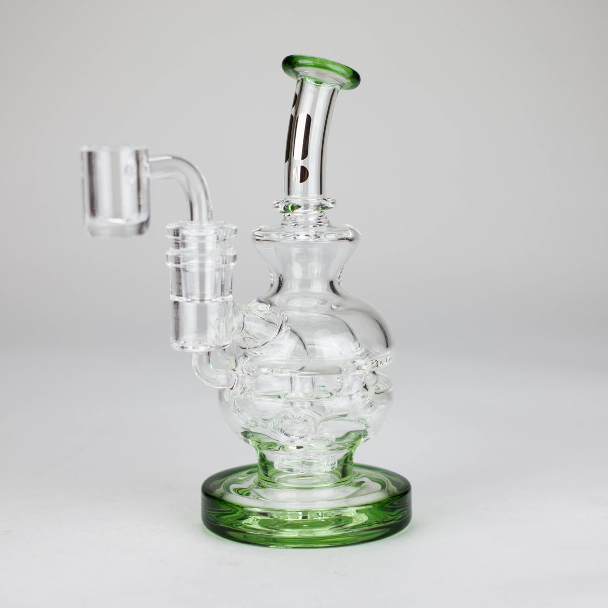 6 Inch Green Recycler Dab Rig With Showerhead Diffuser by Infyniti Glass