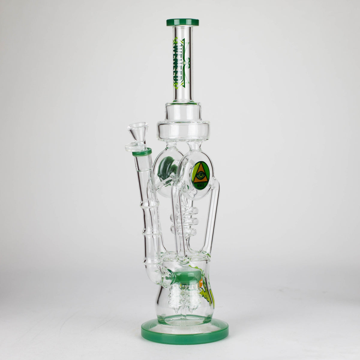 15 Inch Infinity Tower Recycler Perc Bong by WENEED in Green