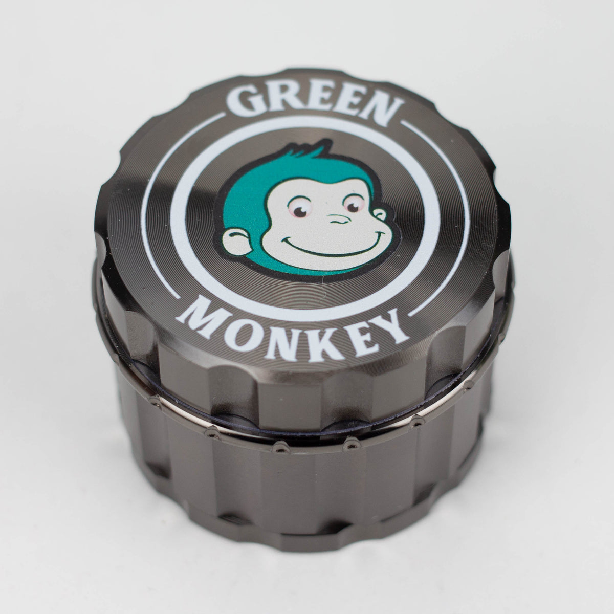 63MM 4-Part Gunmetal Herb Grinder from Green Monkey