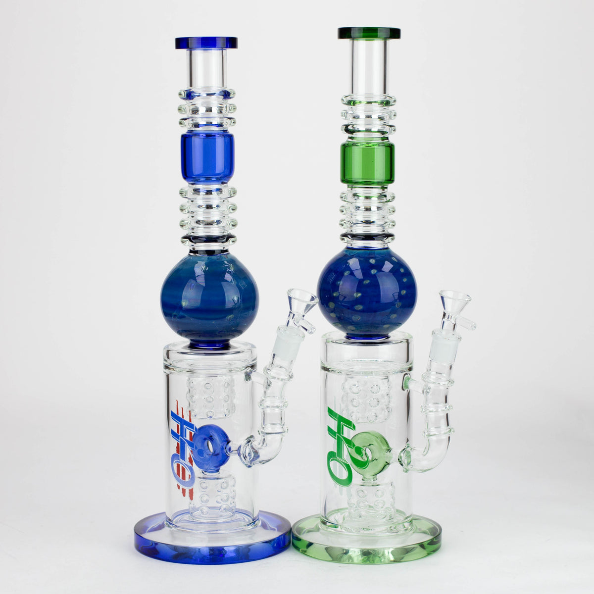 Two H2O | 15-Inch Double Drum Diffuser Bongs