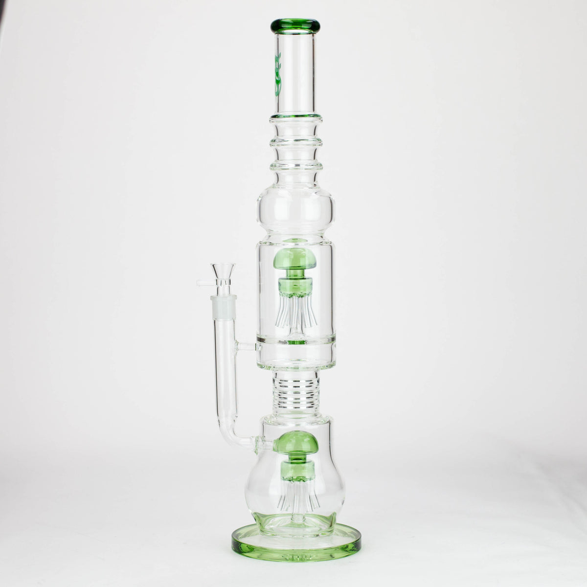 H2O 21-inch Dual Perc Glass Bong in Green