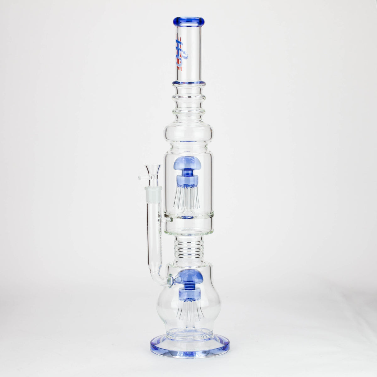 H2O 21-inch Blue Dual Percolator Glass Bong