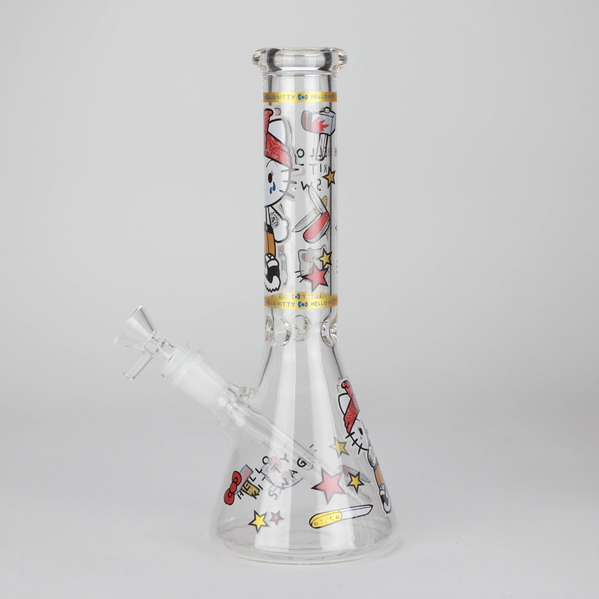 Hello Kitty Thug Life Glass Beaker Bong 