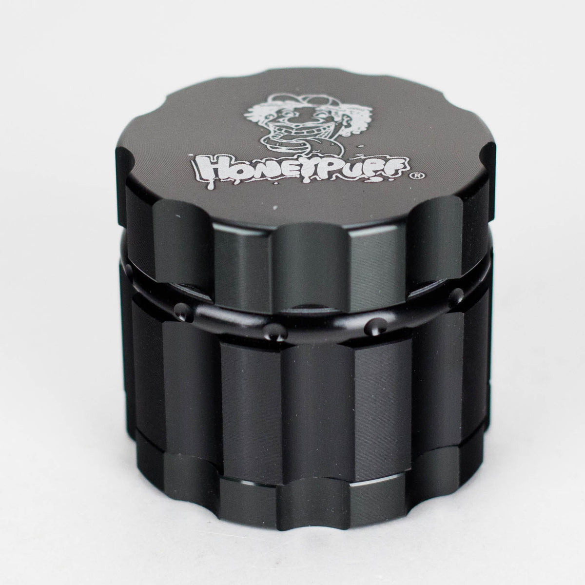 Honey Puff 4-Piece Metal Herb Grinder in Black