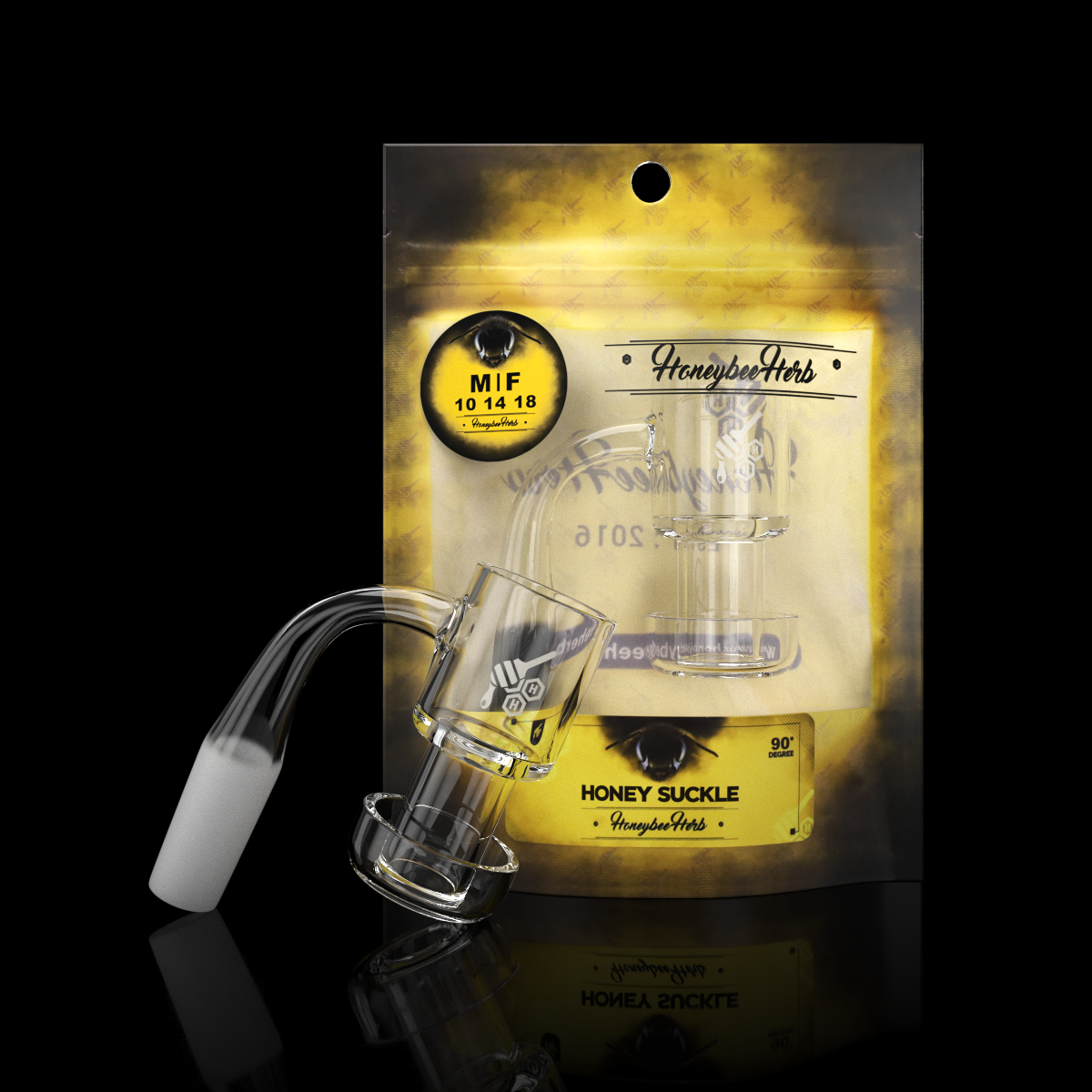 Honeybee Herb - Flat Top Quartz Banger in Packaging