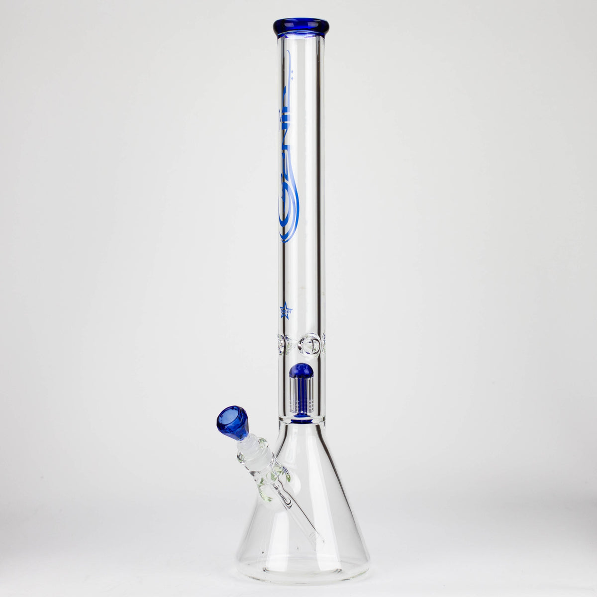 24" Huge Beaker Bong With Tree Perc by GENIE Glass in Blue