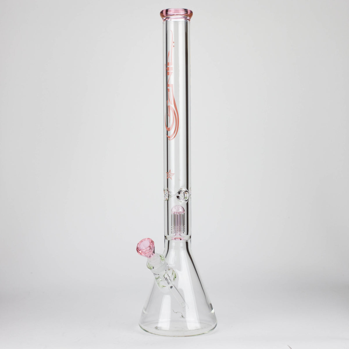 24" Huge Beaker Bong With Tree Perc by GENIE Glass in Pink