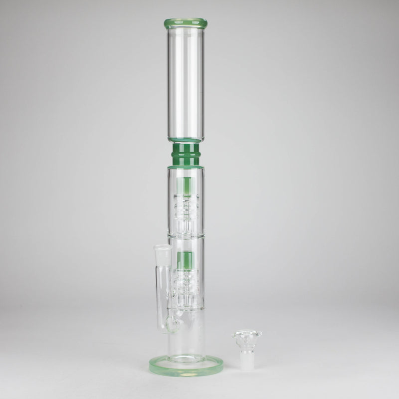 Huge Straight Tube Bong With Dual Percolators In Green