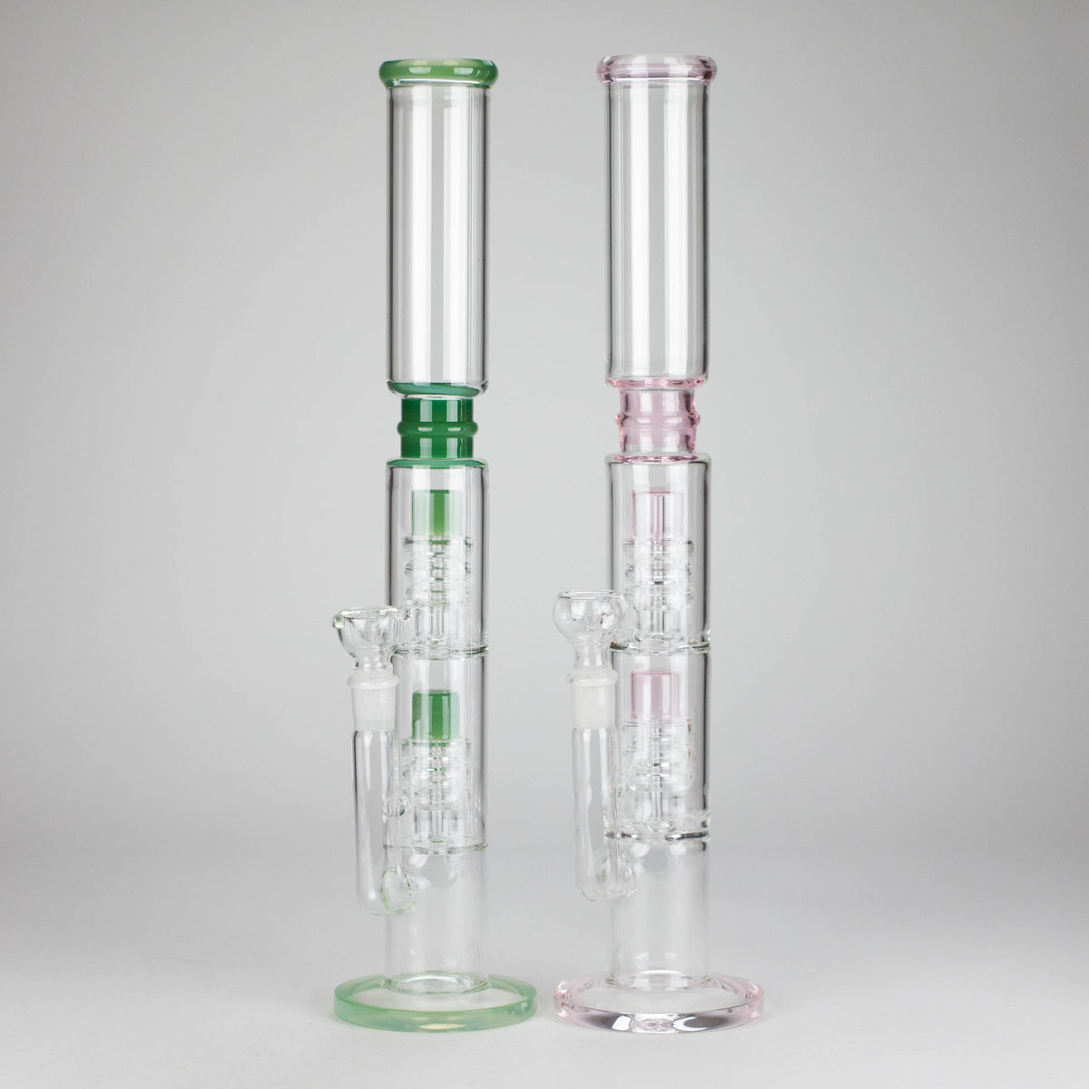 Huge Straight Tube Bong With Dual Percolators