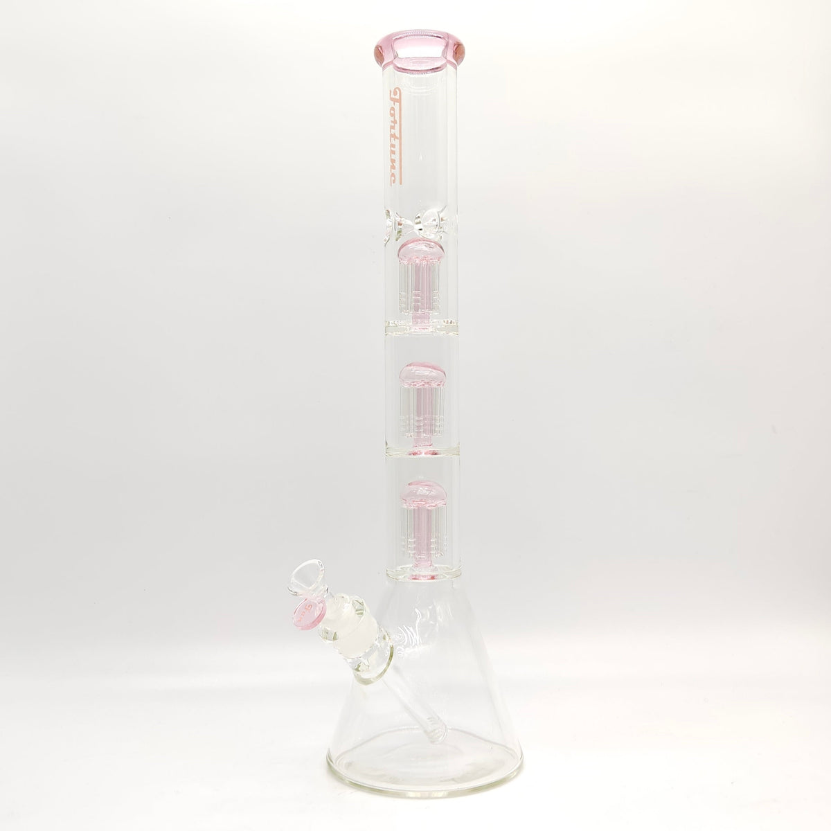 Fortune Huge Triple-Perc Beaker Bong in Pink