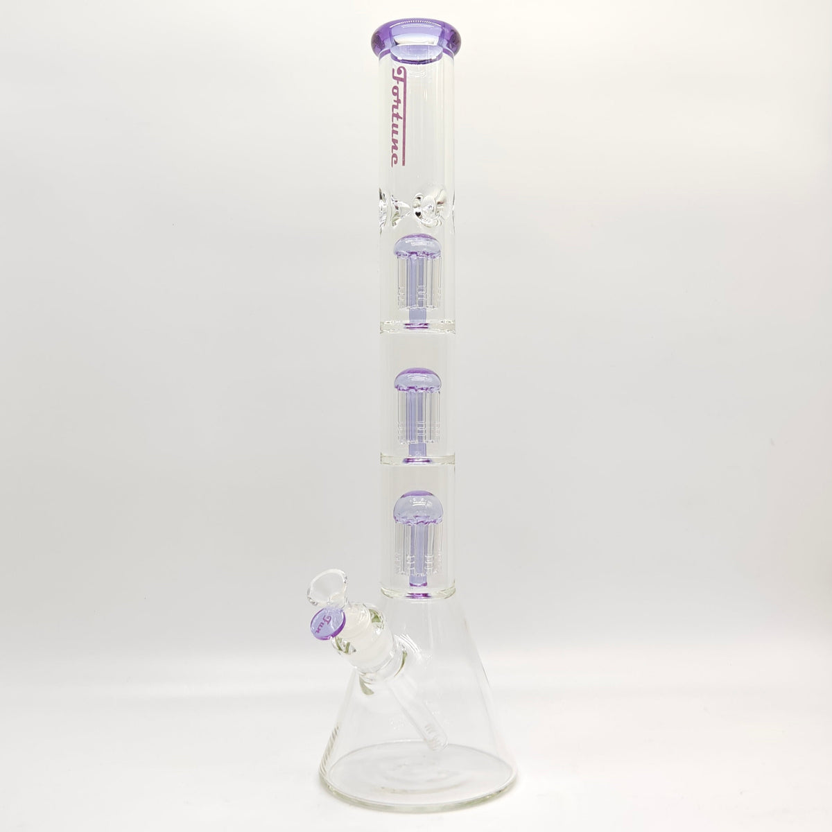 Fortune Huge Triple-Perc Beaker Bong in Purple
