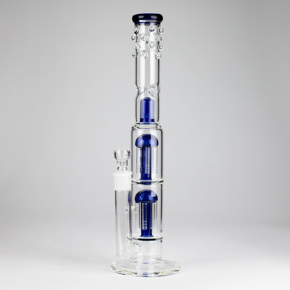 Huge Triple-Perc Straight Tube Bong in Blue