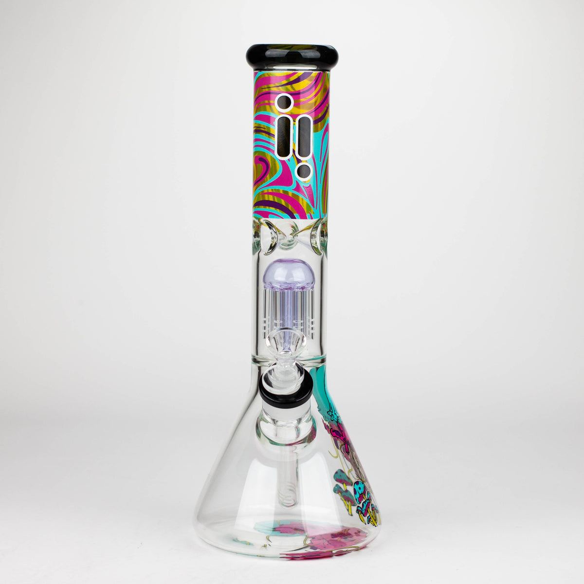 Front View of the Infyniti 14 inch Untamed Jellyfish Percolator Beaker Bong 