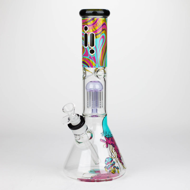 Infyniti 14 inch Untamed Jellyfish Perc Beaker Bong with tree arm percolator