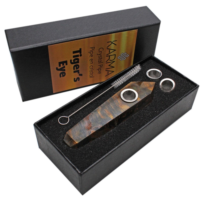 Karma Glass Tiger's Eye Crystal Hand Pipe Canada