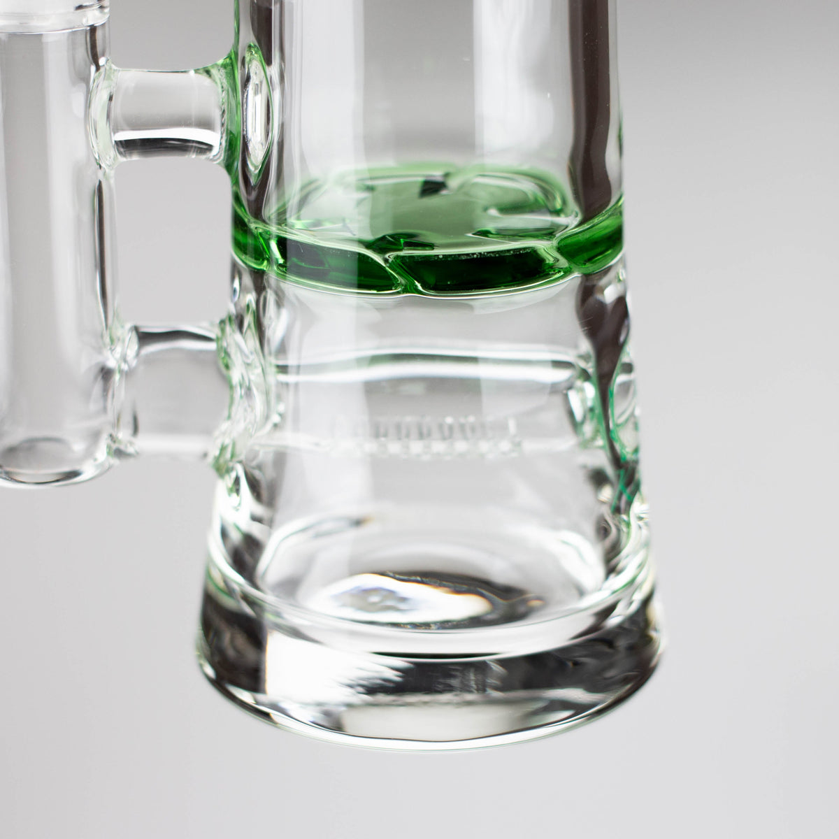 Base with double perc view in the The Kind Glass Giggles Dual Percolator Bong