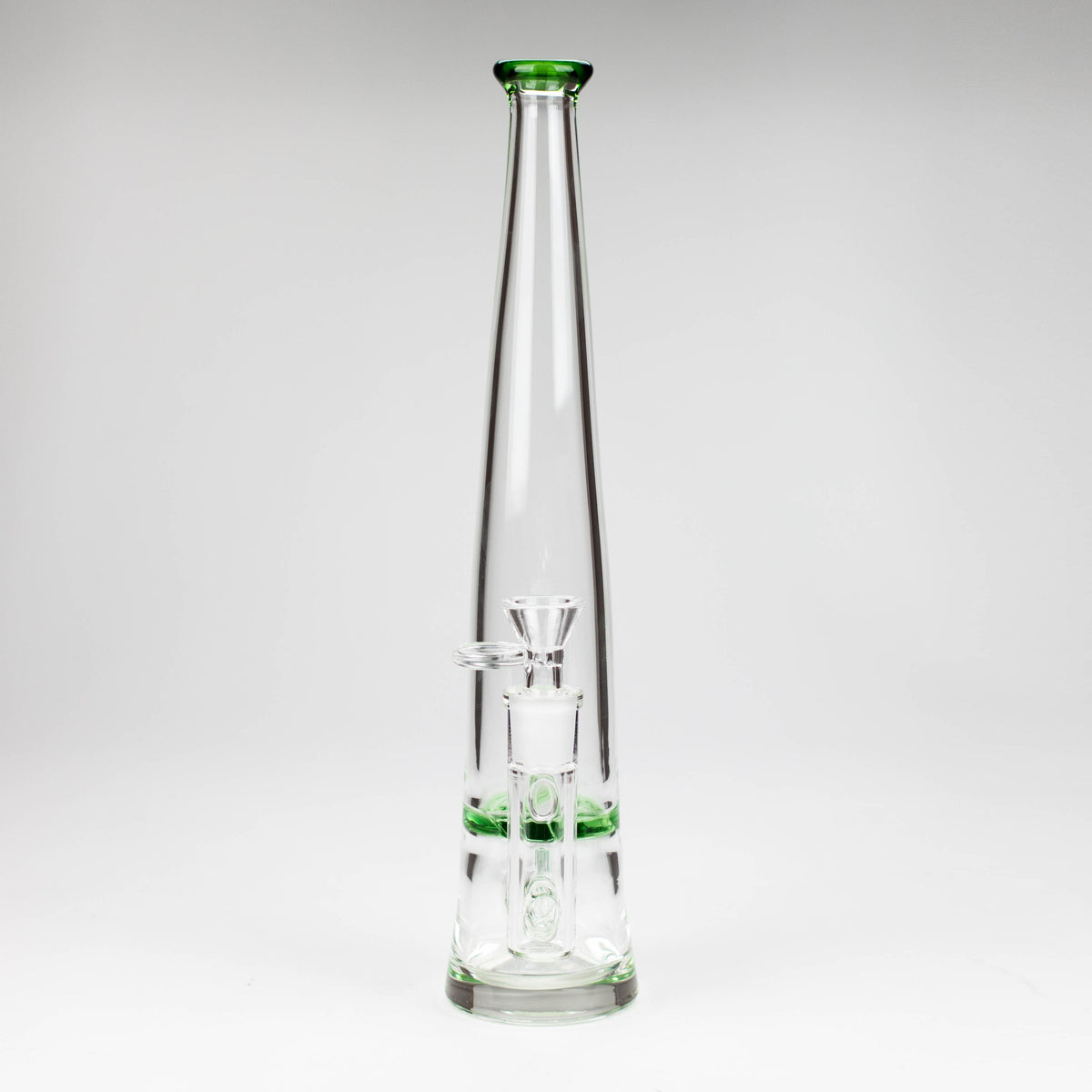 Front View of the The Kind Glass Giggles Dual Perc Bong