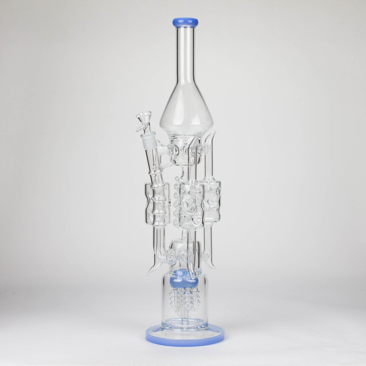 20 Inch Big Recycler Bong With Coiled Diffuser in Blue