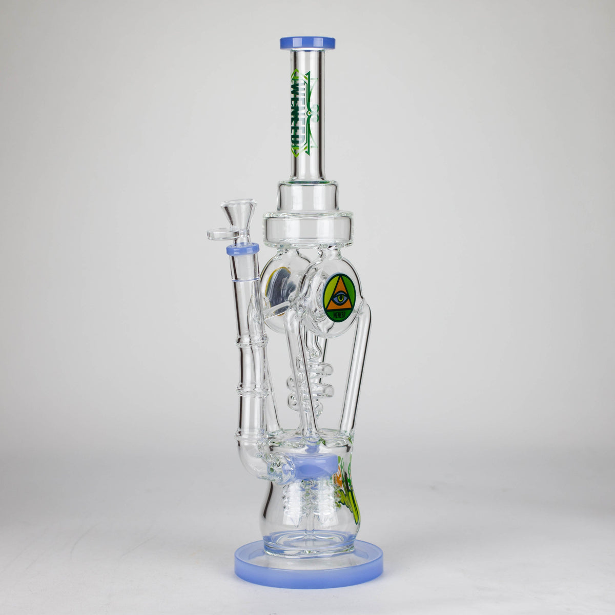 15 Inch Infinity Tower Recycler Perc Bong by WENEED in Light Blue