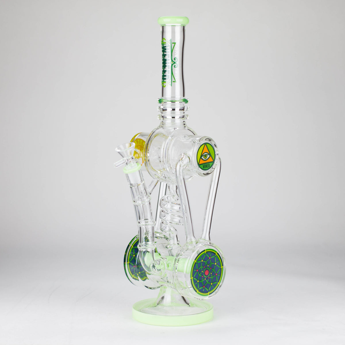 13" Light Green Recycler Bong with Inline Diffuser from WENEED