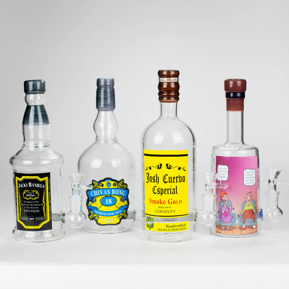 Four Liquor Bottle Inspired Bongs