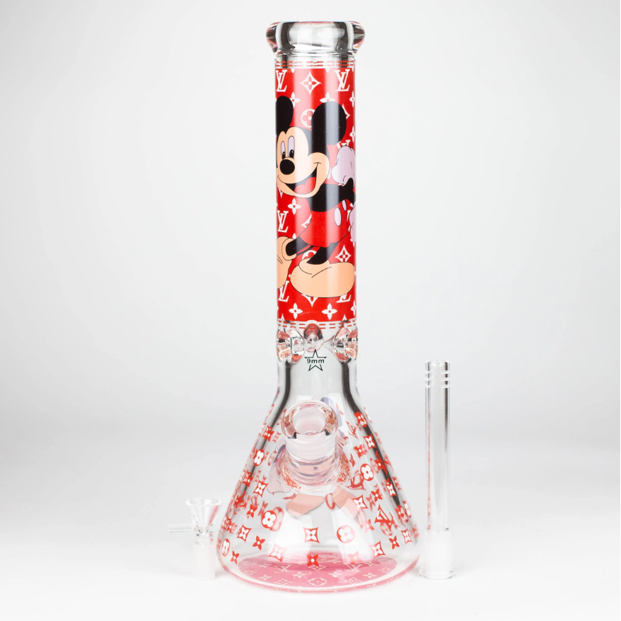 14-Inch Louis Vuitton Cartoon Bong with Mickey Mouse Design