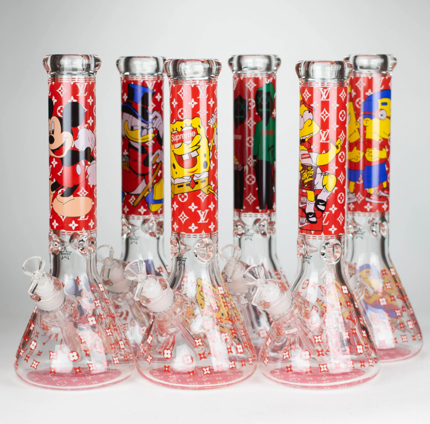 Six 14-Inch Louis Vuitton Cartoon Bongs