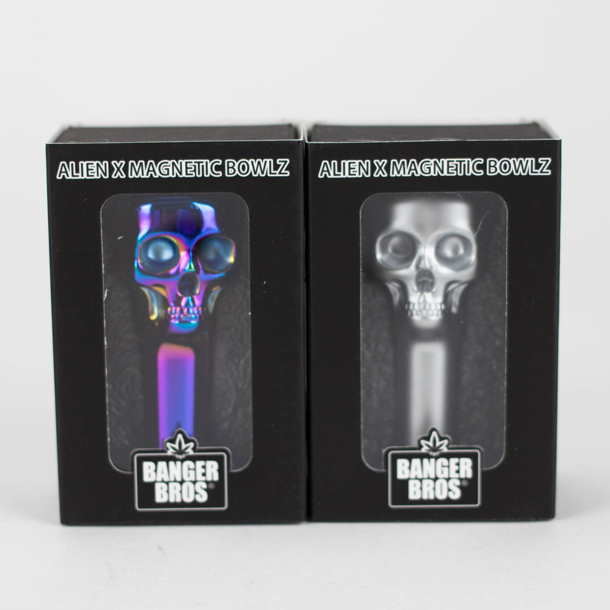 Magnetic Skull Metal Bowl Pieces from Banger Bros in packaging