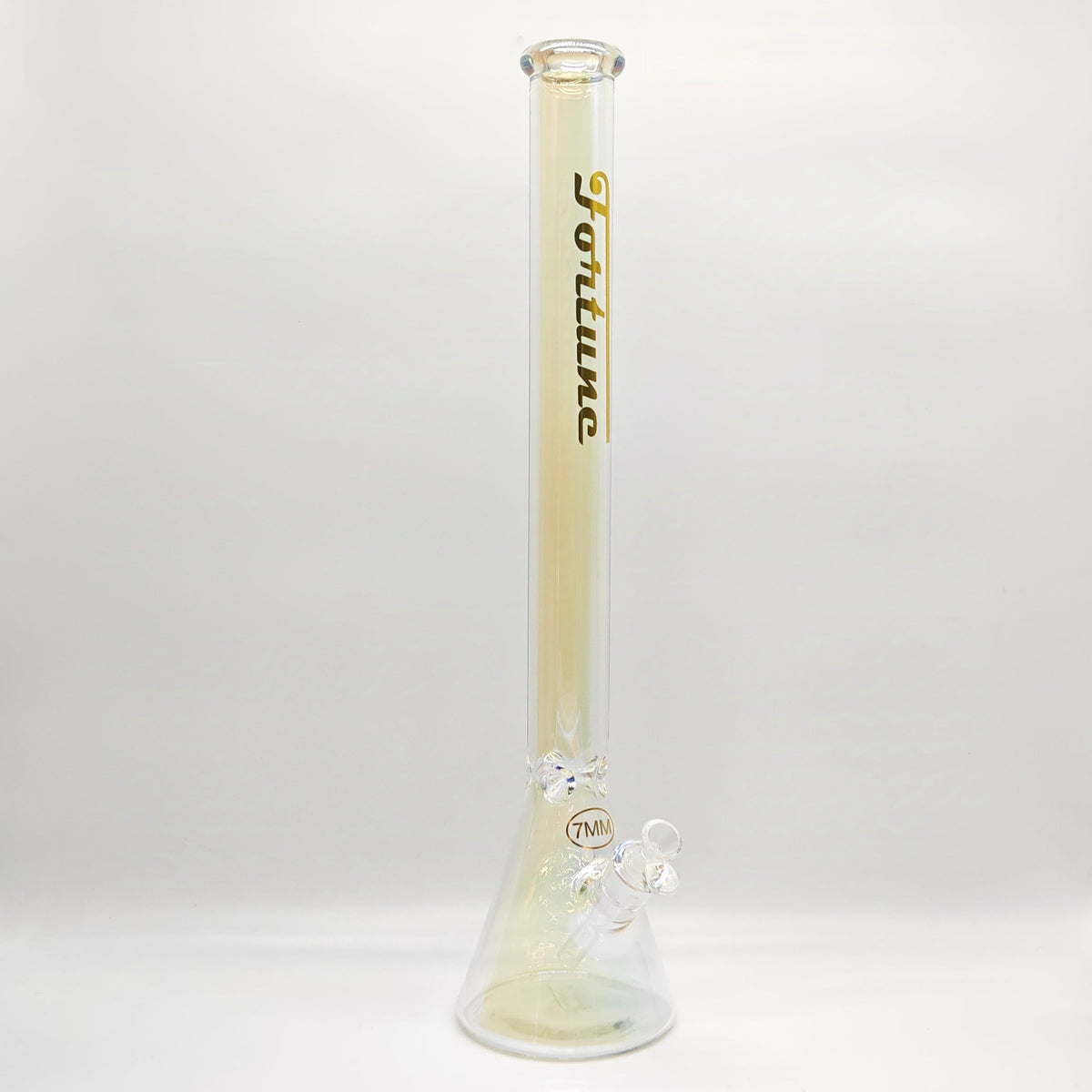 Clear 24 Inch Massive Sunset Beaker Bong in Silver by Fortune Glass