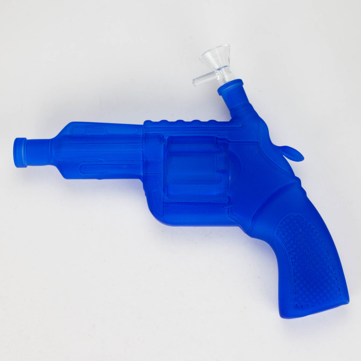 Matte Glass Pistol Bong in Blue