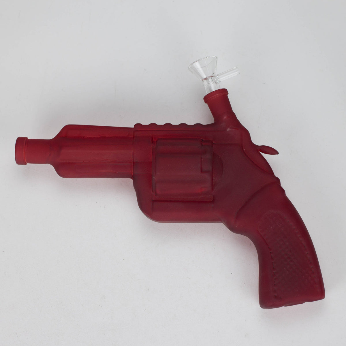 Matte Glass Pistol Bong in Red