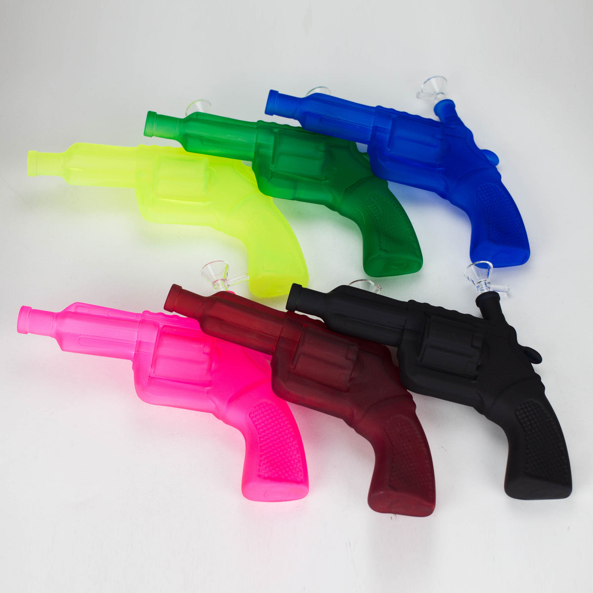 Six Matte Glass Pistol Bongs