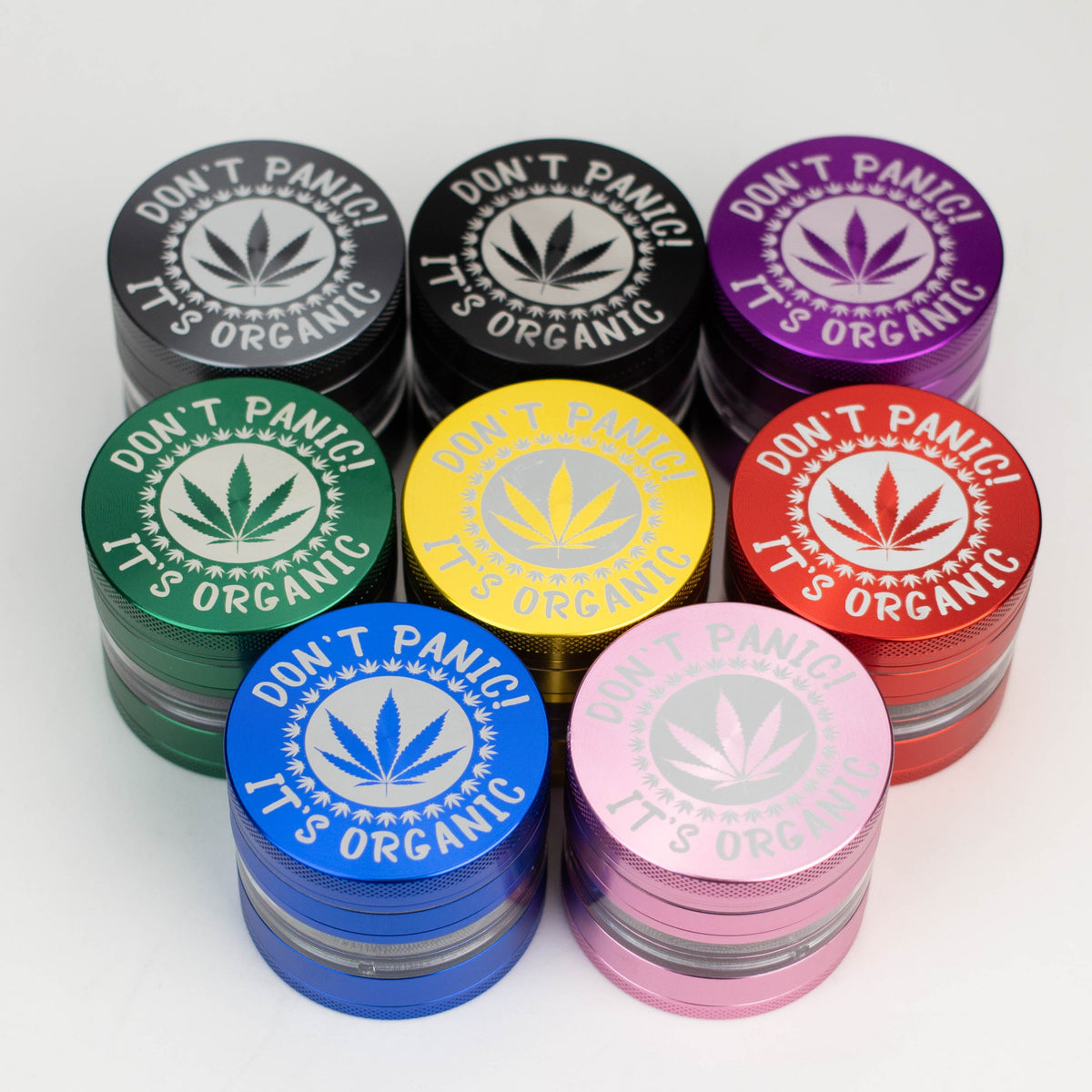 "Don't Panic It's Organic" 63mm Large Weed Grinders