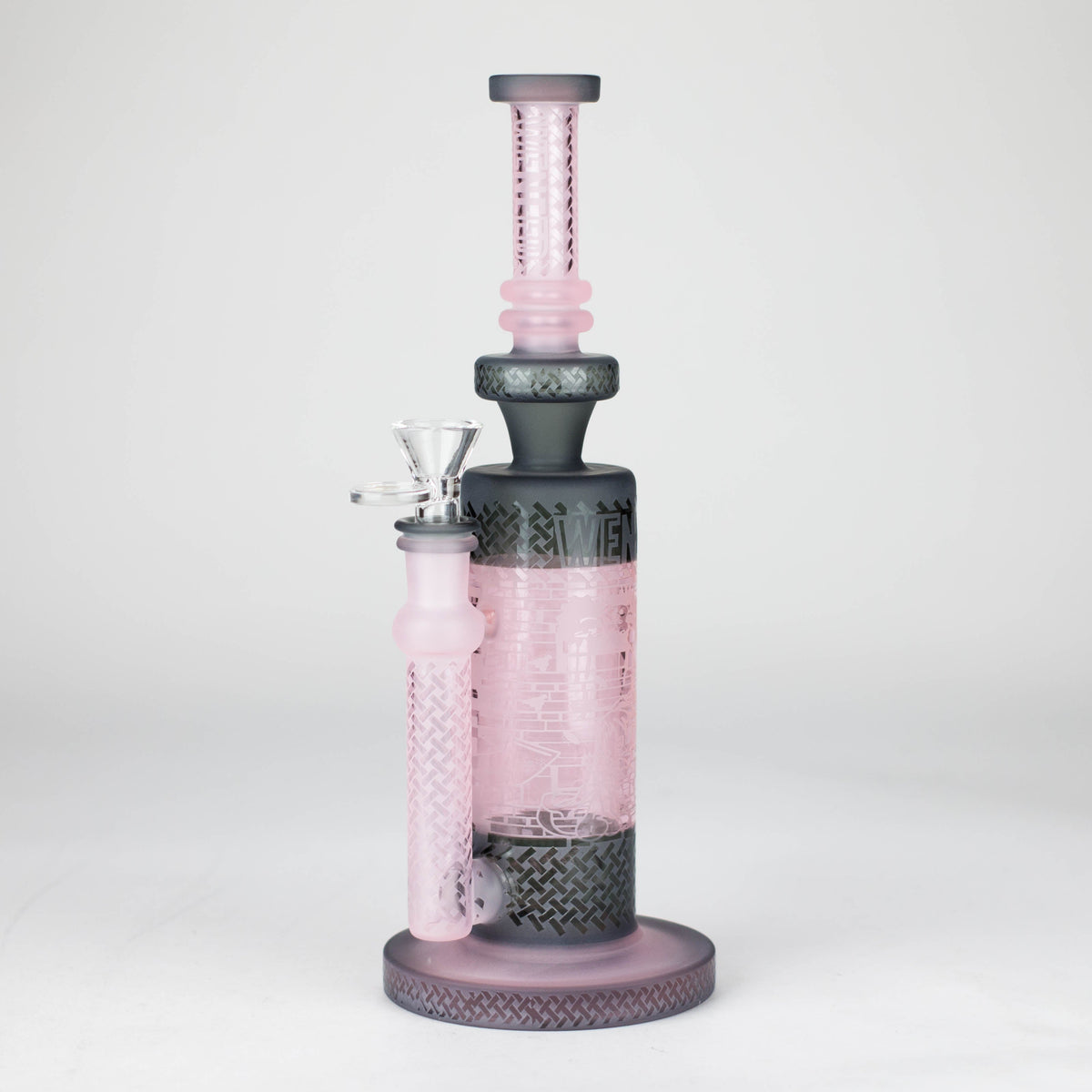 10 Inch Midnight Frost Straight Tube Bong  in Pink