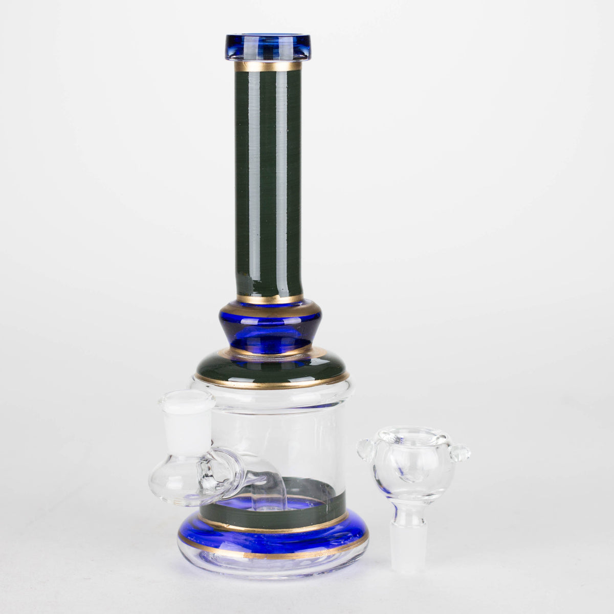 7.5-Inch Mini Bong With Showerhead Perc and glass bowl piece