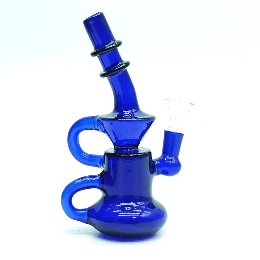 Blue Mini Circ Perc Recycler Bong 