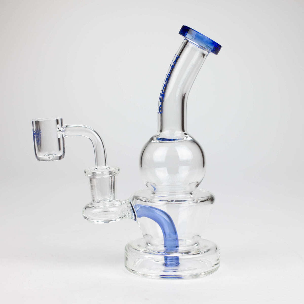 Side View of the 7 Inch Mini Dab Rig Hybrid by XTREME Glass