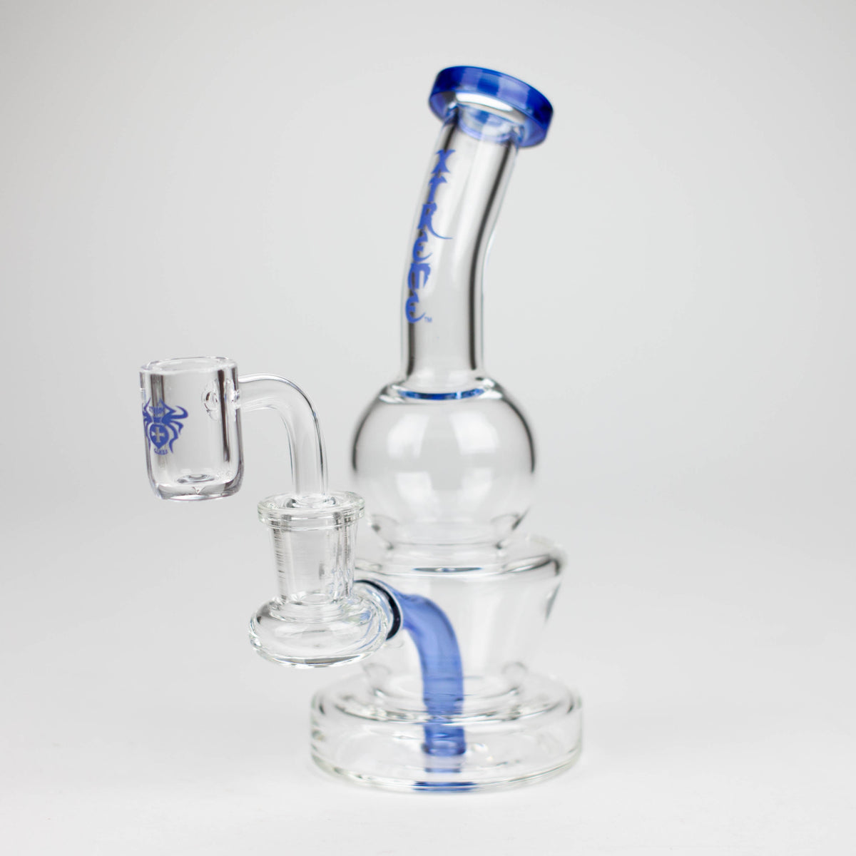 7 Inch Blue Mini Dab Rig Hybrid by XTREME Glass