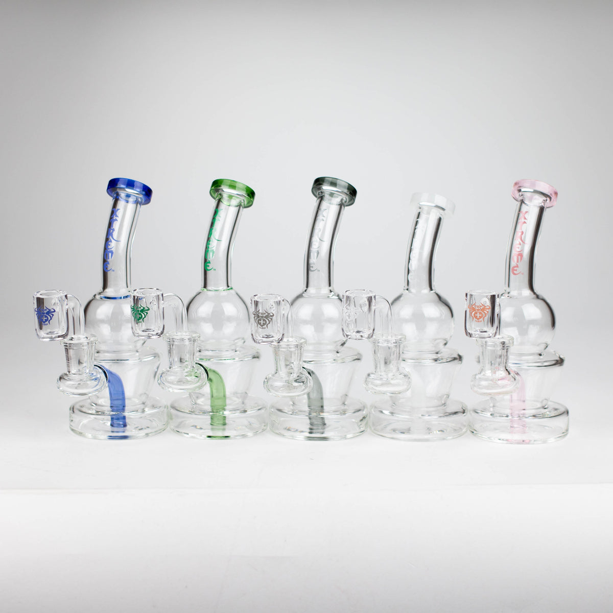 Five 7 Inch Mini Dab Rig Hybrid by XTREME Glass