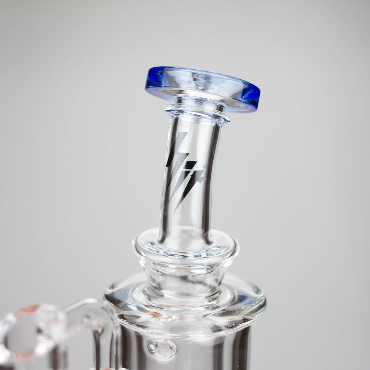 Glass Neck and Mouthpiece of the 8 Inch Dab Rig With Inline Diffuser by HIT Glass