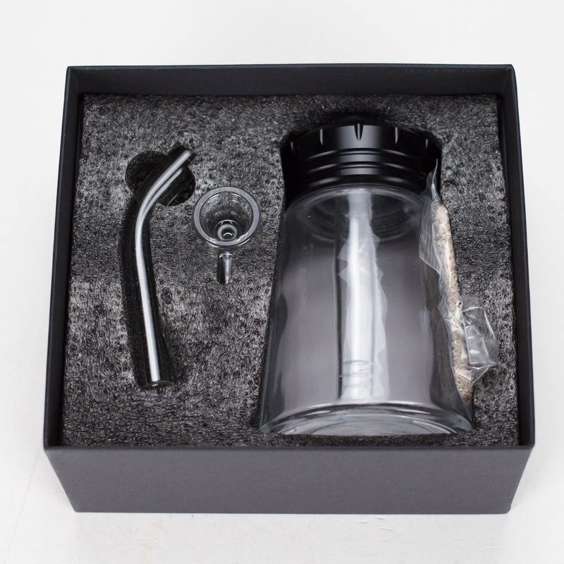 6-Inch Mini Glass Bong with Aluminum Cap in Packaging