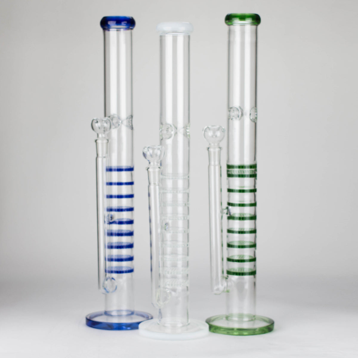 Three 18 Inch Multi-Honeycomb Diffuser Straight Tube Bongs